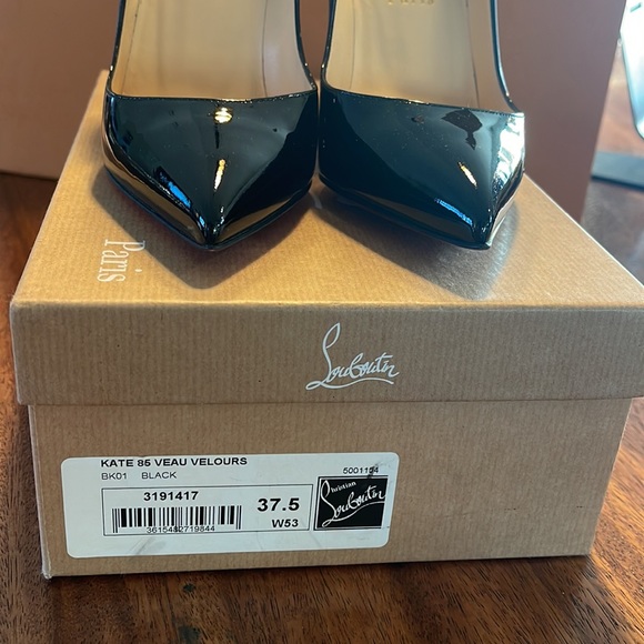 Christian Louboutin So Kate 120 Black Patent Leather Stiletto Heel Pumps 37.5 - Picture 8 of 9